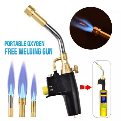 Gas Torch Mapp Gas Blow Torch Map Propane Gas Solderding Brazing Plumbers Tool • £18.99