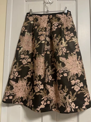 £5 • Buy Miss Selfridge Embellished 2 Piece Crop Top Skirt Pink Gold Jacquard Size 8