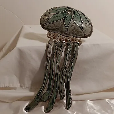 Handmade Ceramic Wall Hanging Sea Life  Jellyfish - Earth Fire & Spirit 10 1/2  • $38