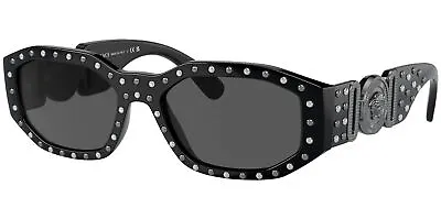 Versace Medusa Biggie Black Studded Geometric Sunglasses - VE4361 539887 - Italy • $129.99