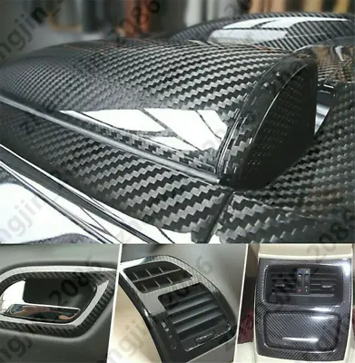 Auto Accessories 5D Glossy Carbon Fiber Vinyl Film Car Interior Wrap Stickers • $10.51