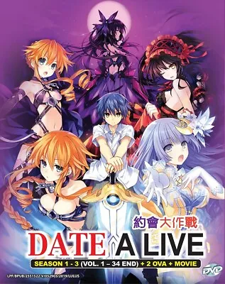 DVD Anime DATE A LIVE Complete Season 1+2+3 (1-34 End)+2 OVA & Movie English Dub • $32.90