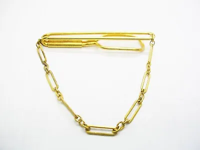 Tie Chain Vintage Art Deco Swank Tie Clip With Chain Necktie Accessory • $19.95