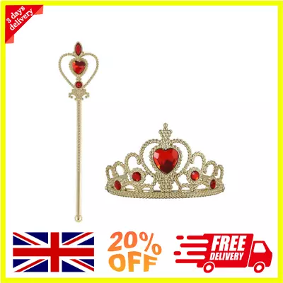 Elsa Princess Tiara Tiara Crown And Fairy Wand Dress Up Red  • £10.85