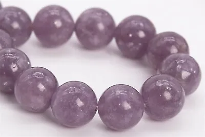 $19.99 • Buy 10MM Genuine Natural Lepidolite Gemstone Beads Grade AAA Round Loose Beads 7 
