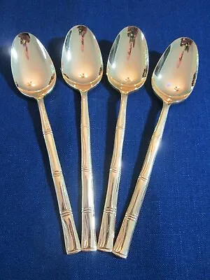 SET 4 TEASPOONS! Vintage COSMOS Stainless: CSM52 GOLD BAMBOO Pattern: EXC • $30