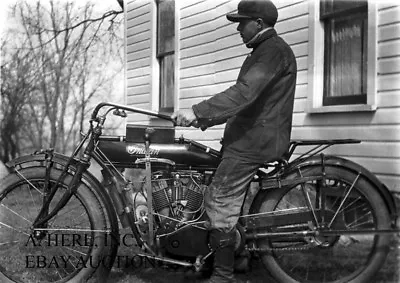 Indian 8-valve V-twin 1920s Motorcycle Photograph Photo Photograph • $9.75