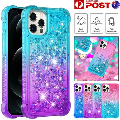 $10.99 • Buy For IPhone 14 13 12 Mini 11 Pro Max XS XR 8 Plus Liquid Glitter Clear Case Cover