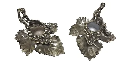 Pair (2) Arthur Court Grape Leaf Silver Plated Candle Holders • $18.10