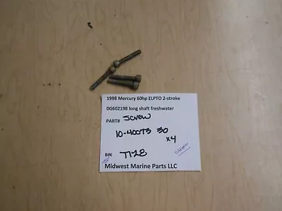 10-40073 30 Mercury 1998 60hp 0G602198 Outboard Motor Stator Screws (4) T128 • $15