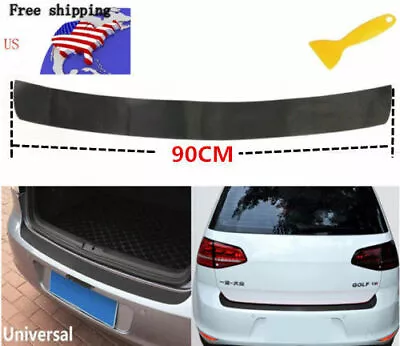 Matt Black Accessories Carbon Fiber Rear Guard Bumper 4D Sticker Panel Protect A • $7.19