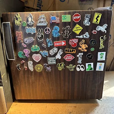 Sweet VINTAGE Lot Of 53 Refrigerator Magnets CHARACTERS ANIMALS LOGOS ROAD SIGNS • $125