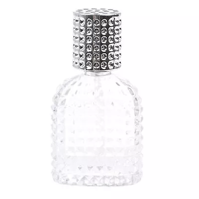 Perfume Atomizer Transparent Stylish Vintage Glass Perfume Bottle Glass Silver • $7.77