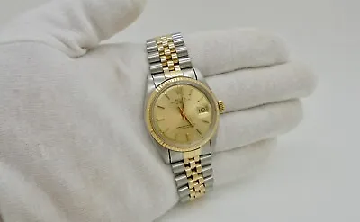 Authentic Rolex DateJust 1601 36mm Gold & Steel Jubilee Wristwatch C.1970* • $7490