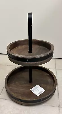 Mikasa Lazy Susan 2-tier Rotating  Wood - Brown WITHOUT BOX (DISPLAY) • $29.99