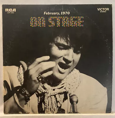 Elvis Presley On Stage February 1970 Vinyl LP 1976 RCA Victor LSP-4362 VG+ • $10.99