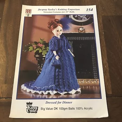 Dressed For Dinner Victorian Dress 15  Dolls Clothes Knitting Pattern Yaxley • £1.99