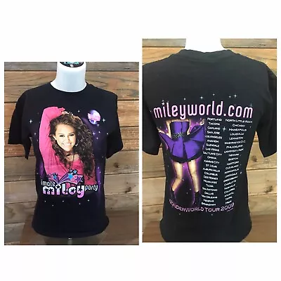 Miley Cyrus Wonderworld Tour 2009 Black Unisex Small T-shirt Party In The USA • $21