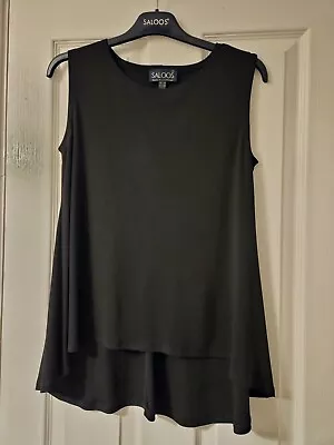 Saloos Ladies Black Top - Size 14 - New • £4