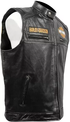 New Customized Harley Davidson Leather Motorbike Vest Motorcycle Waistcoat Black • $99.99