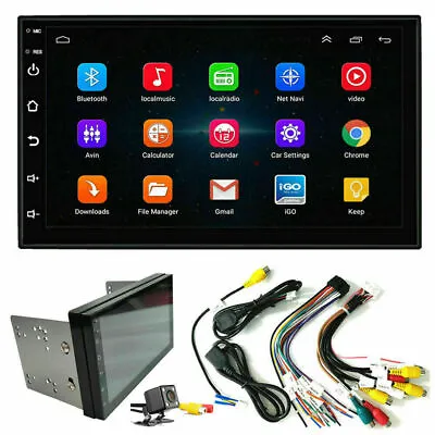 7  Backup Camera + GPS Double 2 Din Car Stereo Radio No DVD Player Bluetooth Map • $69.99
