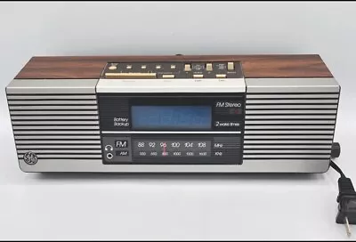 Vintage GE General Electric AM/FM Stereo Blue Digital Dual Clock Radio 7-4945A • $39.95