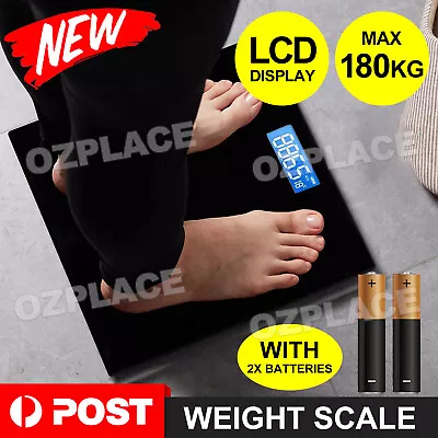 New180KG Digital Personal Bathroom Weight Scale Scales Black Backlit Free Post • $16.95