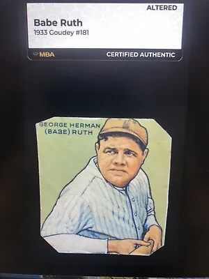 Cropped Mba Authentic Babe Ruth Hof 1933 Goudey #181 Album Rescue • $2300