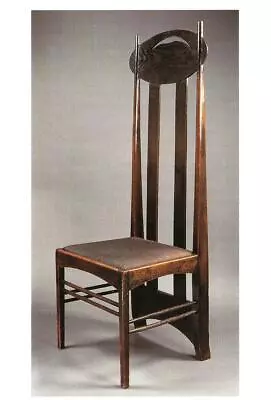 Postcard Charles Rennie Mackintosh High-backed Chair Argyle St Glasgow Modernist • £4.81