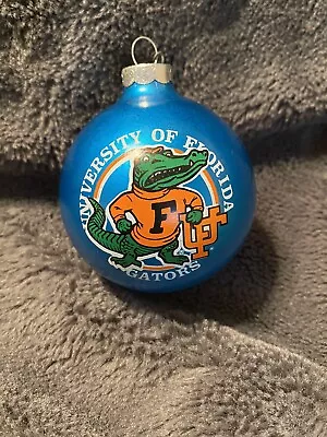 Florida Gators Vintage Christmas  Glass Ornament Old Logo Rare In Original Box • $49