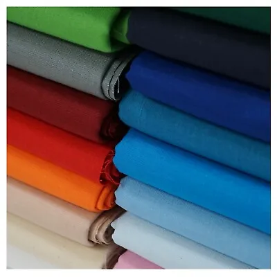 £16.99 • Buy 100% Cotton Fabric Material By The Metre, Plain Colours, Fat Quarters - 60  Wide