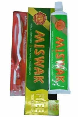 Special Promo Pack Dabur Miswak Herbal Toothpaste 190g+Free Tooth Brush • $18.99