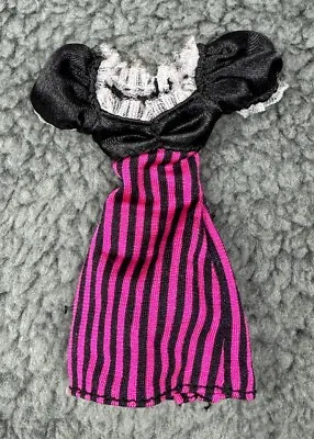 Monster High Sweet 1600 Clawdeen Gift Doll Dress Pink Black Stripe • $11