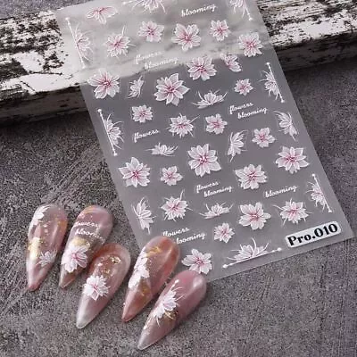 Manicure Accessories Nail Decorations Rose Nail Decals Flower Nail Stickers • £1.97