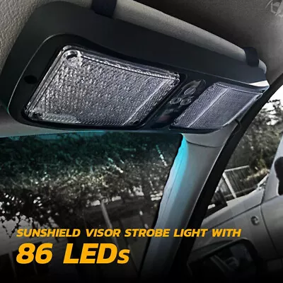 Car 86 LED Windshield Flashing Lamp Strobe Lights Sun Visor Panel DC 12V 12Modes • $21.65