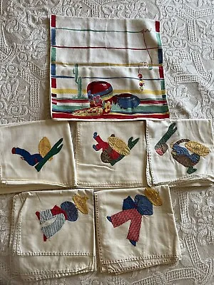 Vintage Southwest California Desert Mexican Themed  Dish Towel Set Mexi-Cali • $26