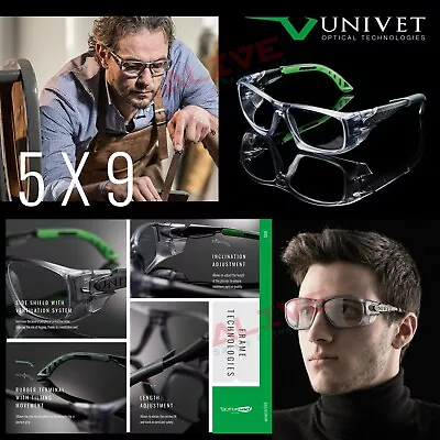 Univet Safety Glasses 5X9 Anti-Scratch & Anti-Fog Sporty Modular Spectacles • £6.69