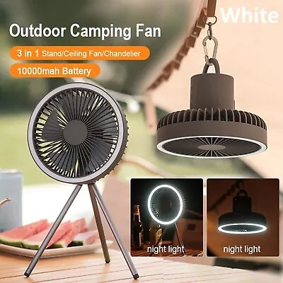 $56.99 • Buy USB Portable Fan Tent Lamp Outdoor Camping Rechargeable Hook LED Fan Caravan Fan