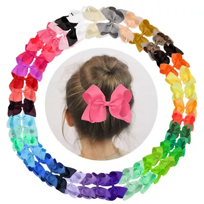 5inch GIRLS Large  Big BOW  CLIPS SCHOOL HAIR ACCESSORIES  UK • £1.59