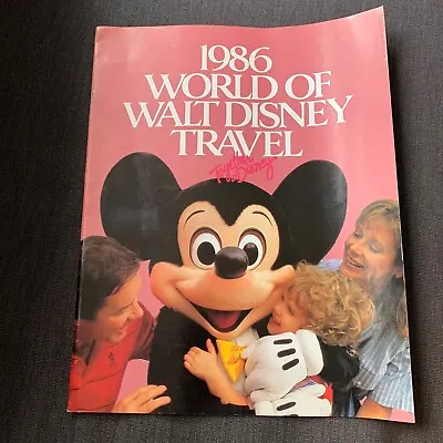 Vintage 1986 World Walt Disney Travel Vacation Brochure Guide Epcot Mickey Mouse • $20