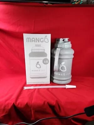 Mango 2.2 Litre Water Bottle With Straw & Strap BPA Free XL Fitness Jug Freepost • £9.99