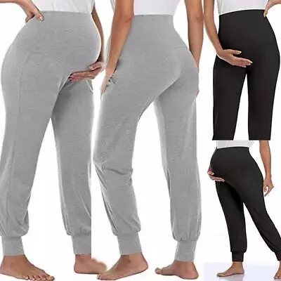 £3.69 • Buy Maternity Trousers Pregnancy Pants Casual Yoga Over Bump Joggers Sweatpants New