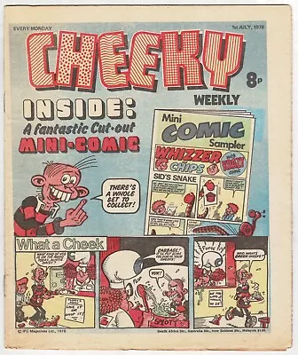 Cheeky Weekly Comic 1st July 1978 Complete With Intact Cut Out Pages - Combined  • £1.25