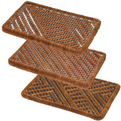 Non-Slip Heavy-Duty Boston Brush Shoe Scraper Wire Entrance Door Mat In/Outdoor • £14.99