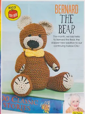 Bernard The Bear~val Pierce Toy Crochet Pattern~magazine Extract • £0.99