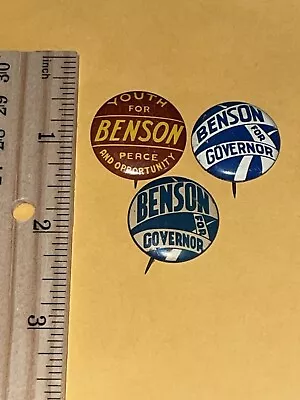 1936 Elmer Benson For Minnesota Governor Political Campaign Pinback Button Lot • $25