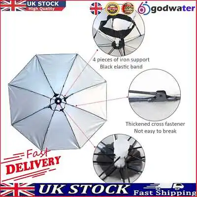 £6.49 • Buy Outdoor Cap Portable Anti-Rain Anti-Sun Head Umbrella Hat (Light Blue) UK