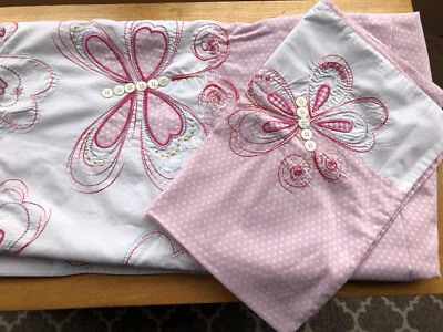 £7.50 • Buy Next Girls Single Bedding Set Butterfly Buttons VGC