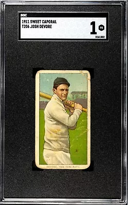 1911 Sweet Caporal T206 Josh Devore SGC 1 • $21.50