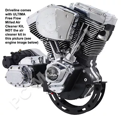 Ultima El Bruto 100” Black Evo Softail Harley Driveline Engine Motor (free S&h) • $6249.99